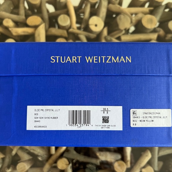 STUART WEITZMAN Neon Yellow Crystal Jelly Sandals - Picture 10 of 10